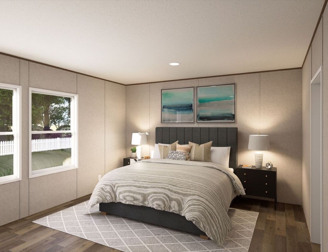 Dormitorio principal cómodo de casa prefabricada